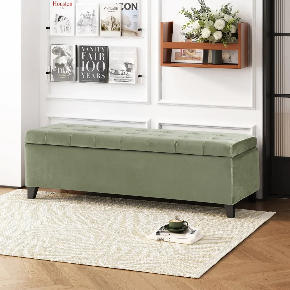Idalynn Tufted Rectangle Storage Ottoman