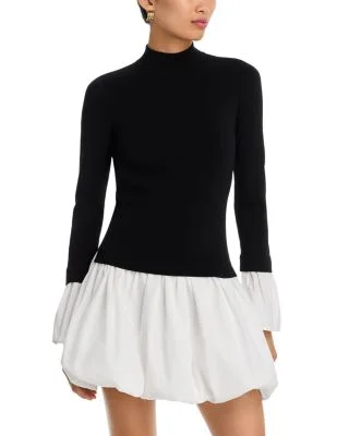 Mixed Media Mini Bubble Dress - Exclusive