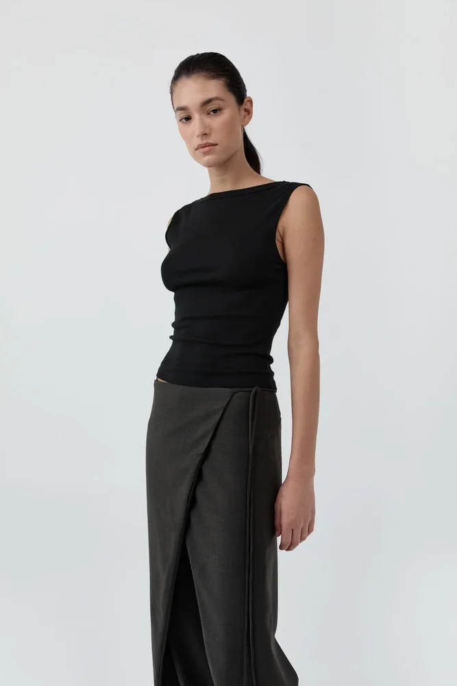 Organic Cotton Ballerina Top - Jet Black