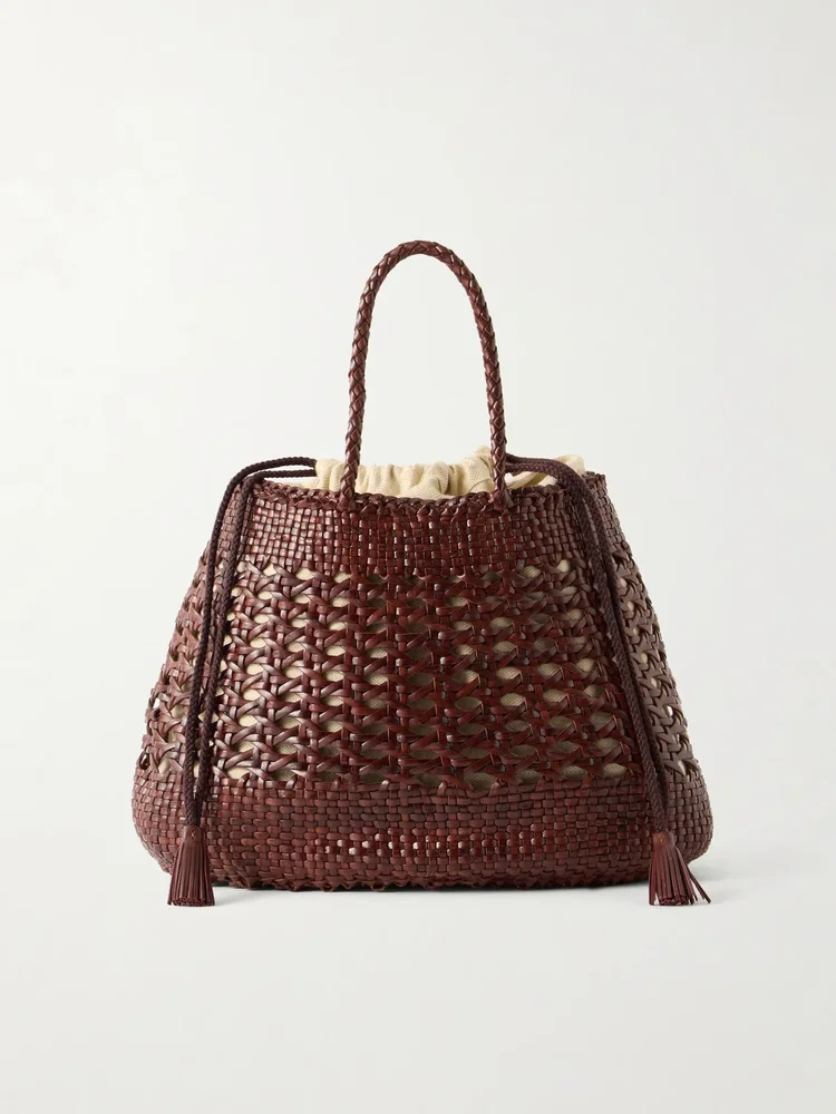 Santa Cano woven leather tote
