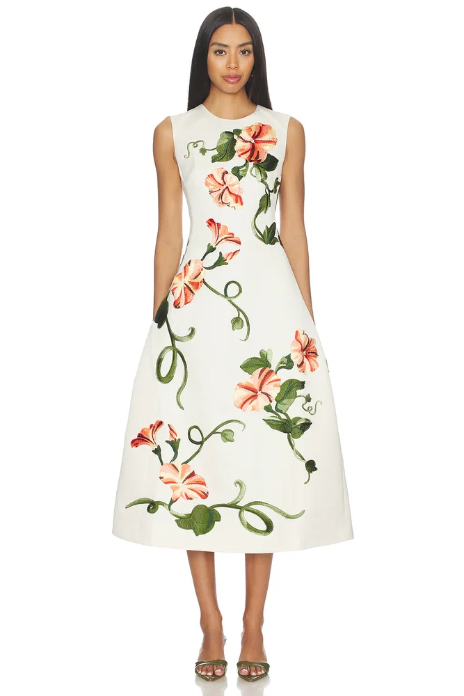 Cleo Applique Sleeveless Midi Dress