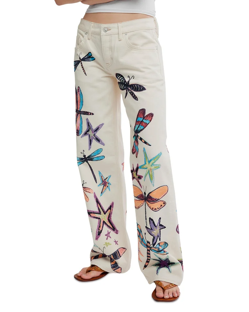 We The Free Tennessee Low Rise Illusions Jeans in Floral Canvas