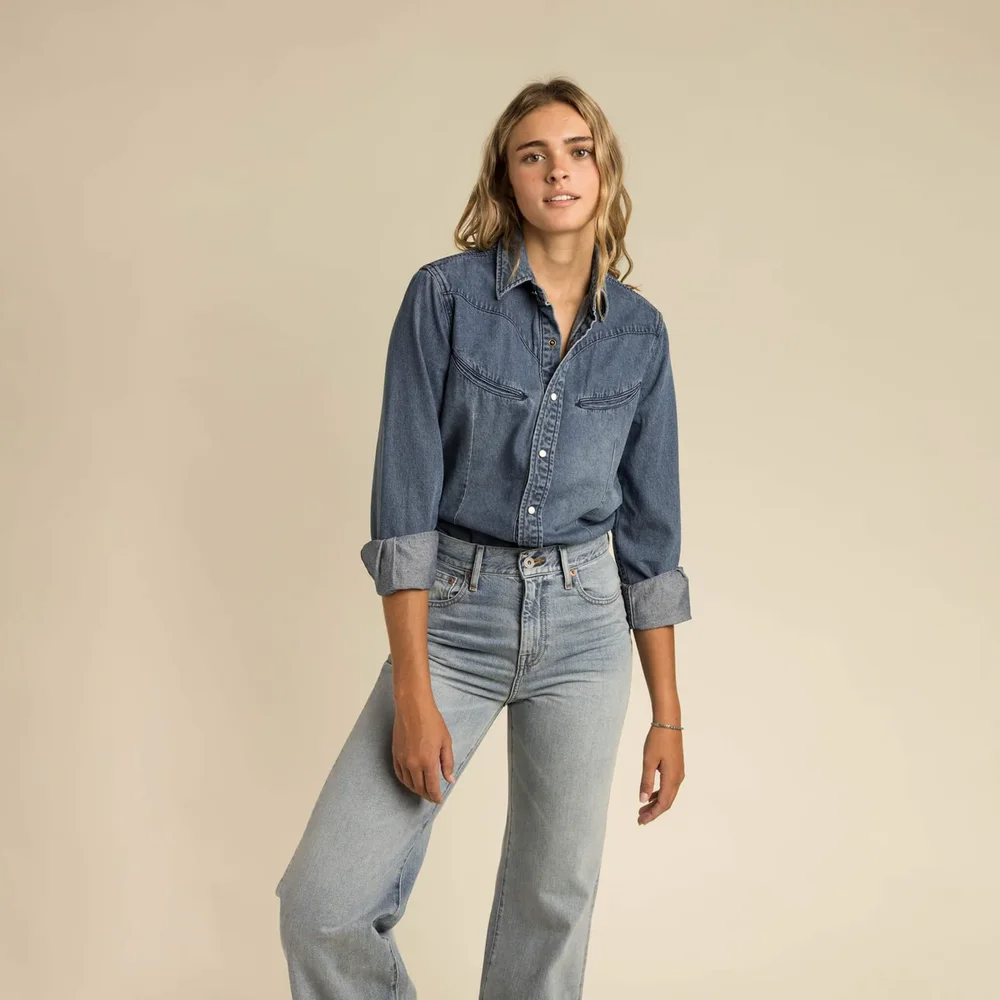 Women's Hondo Pearl Snap Denim Shirt - Classic Denim
