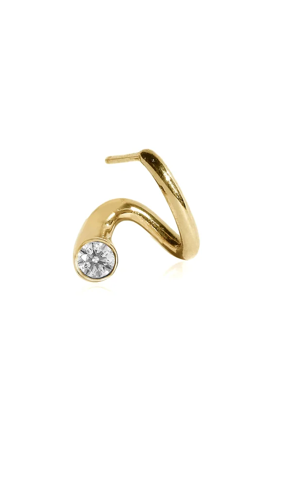 18K Yellow Gold Peak Diamond Single Earring