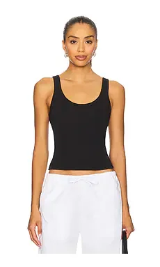 Laura Scoop Neck Tank in Black