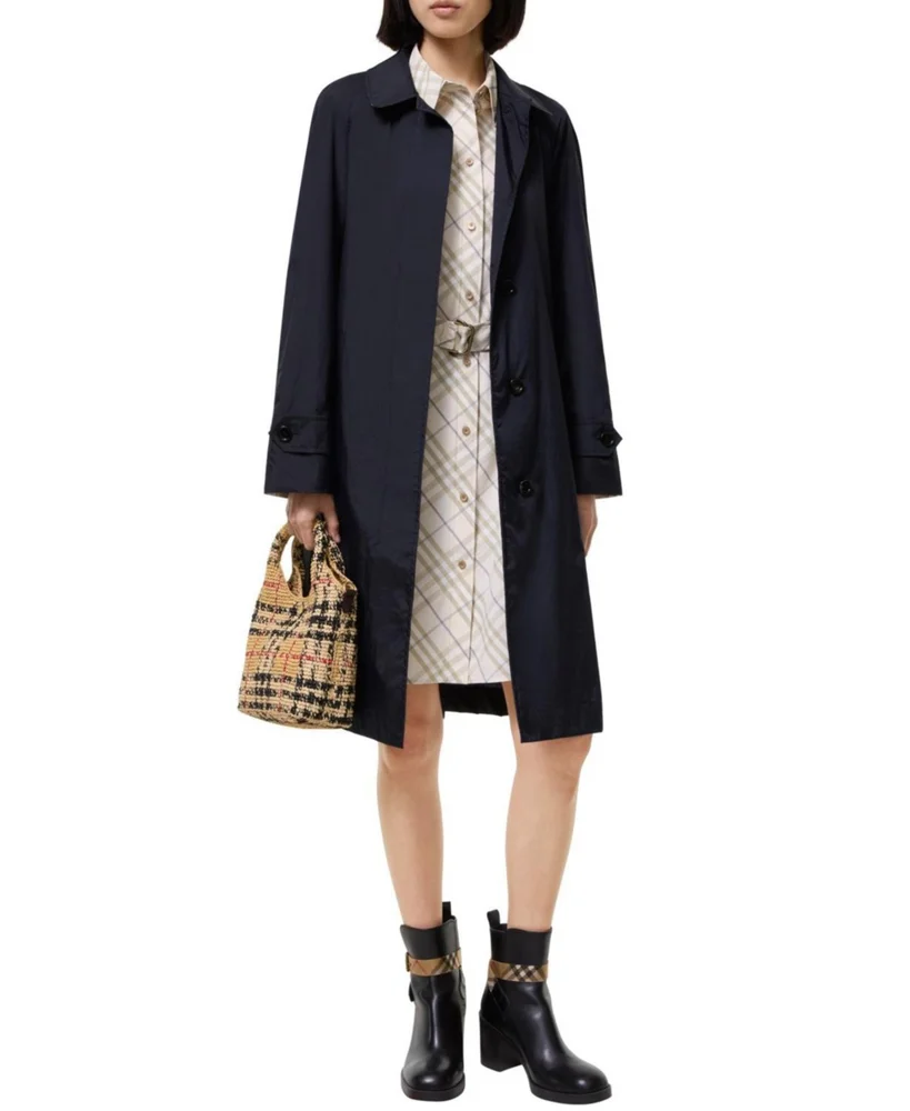 Long Belted Nylon Car Coat