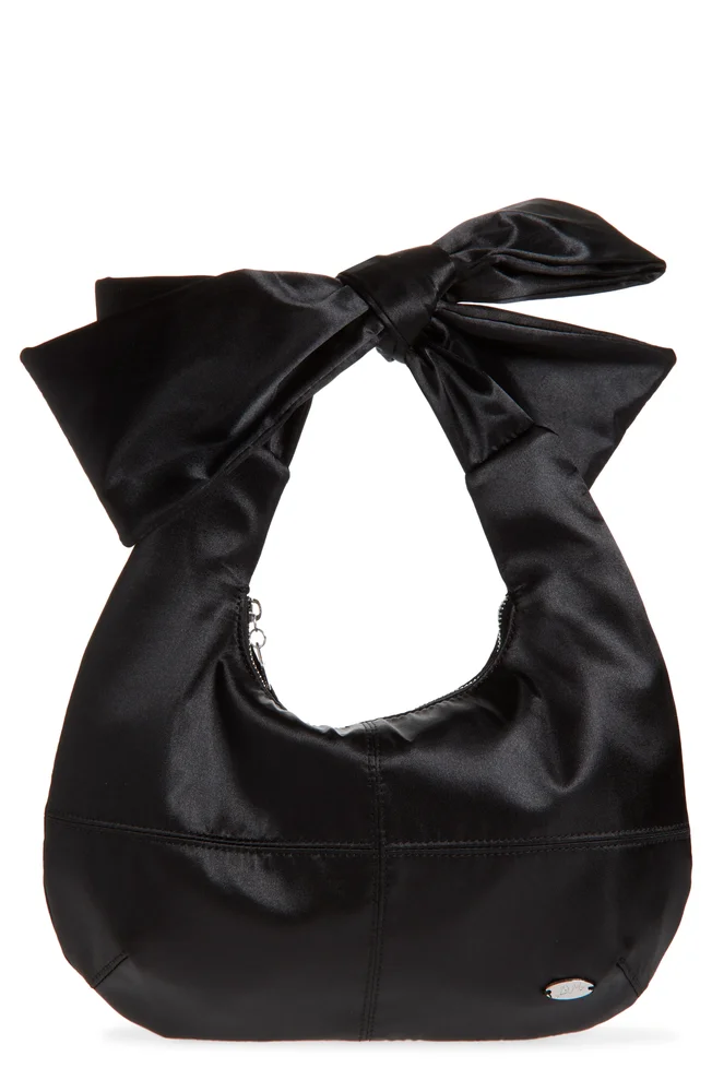 Roo Bow Satin Hobo Bag