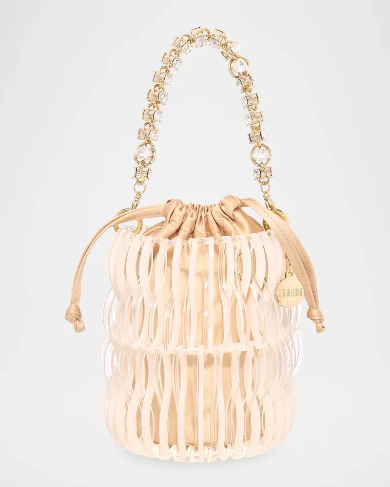 Harper Resin & Satin Top-Handle Bucket Bag