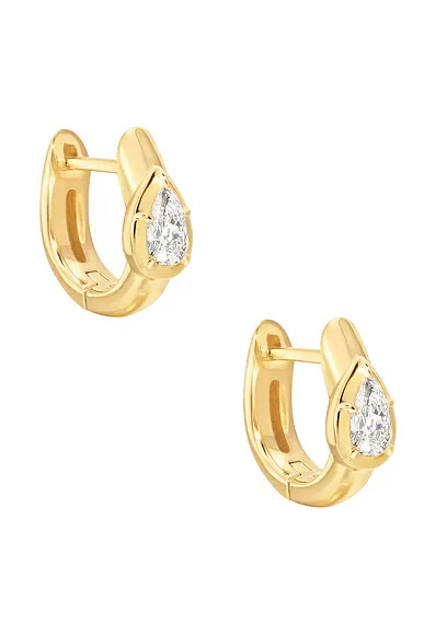 Pear Solis Chubby Huggie Earrings