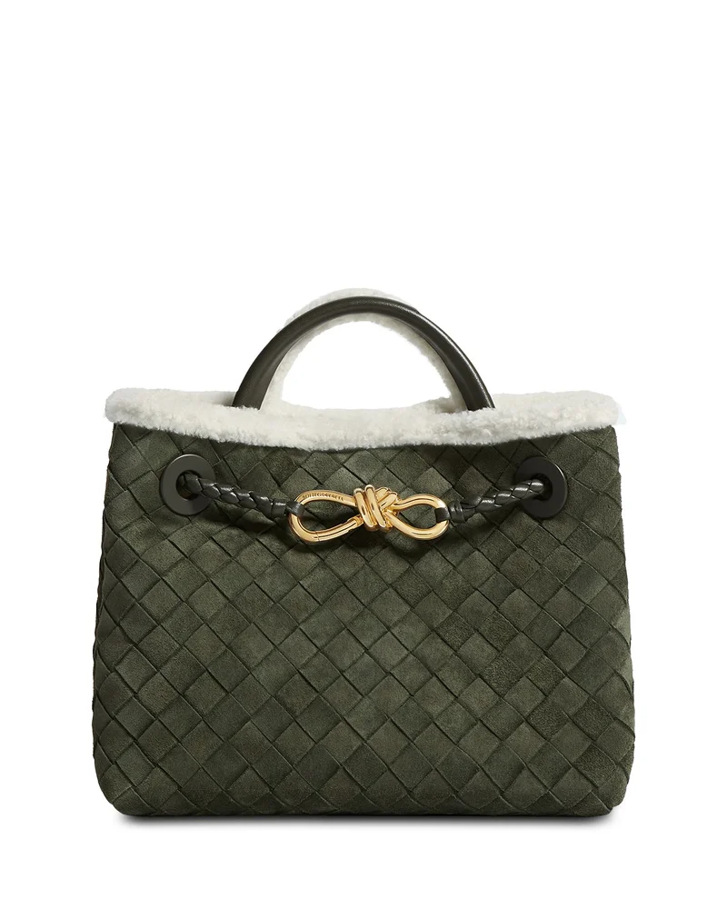 Andiamo Intrecciato Shearling Trim Bag