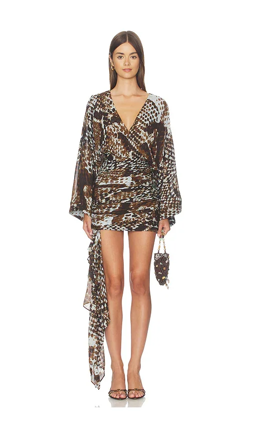 Maia Long Sleeve Plunged Mini Dress