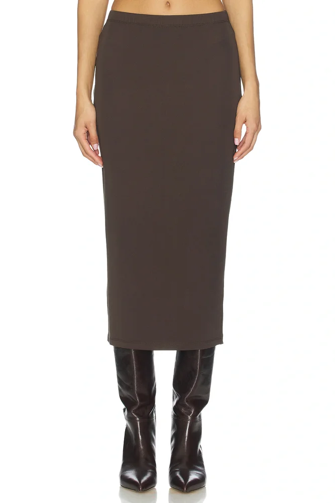 Matte Jersey Midi Pencil Skirt