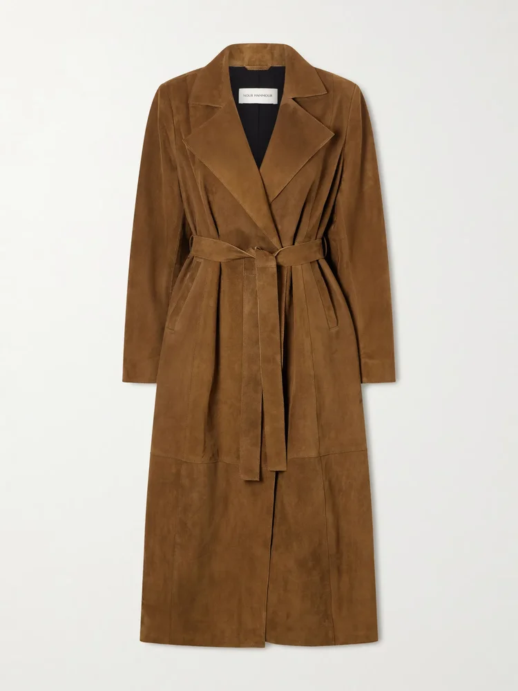 Winona belted suede long coat