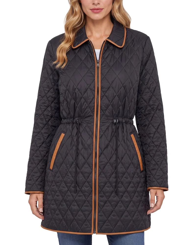 Quilted Long Raglan Sleeve Coat