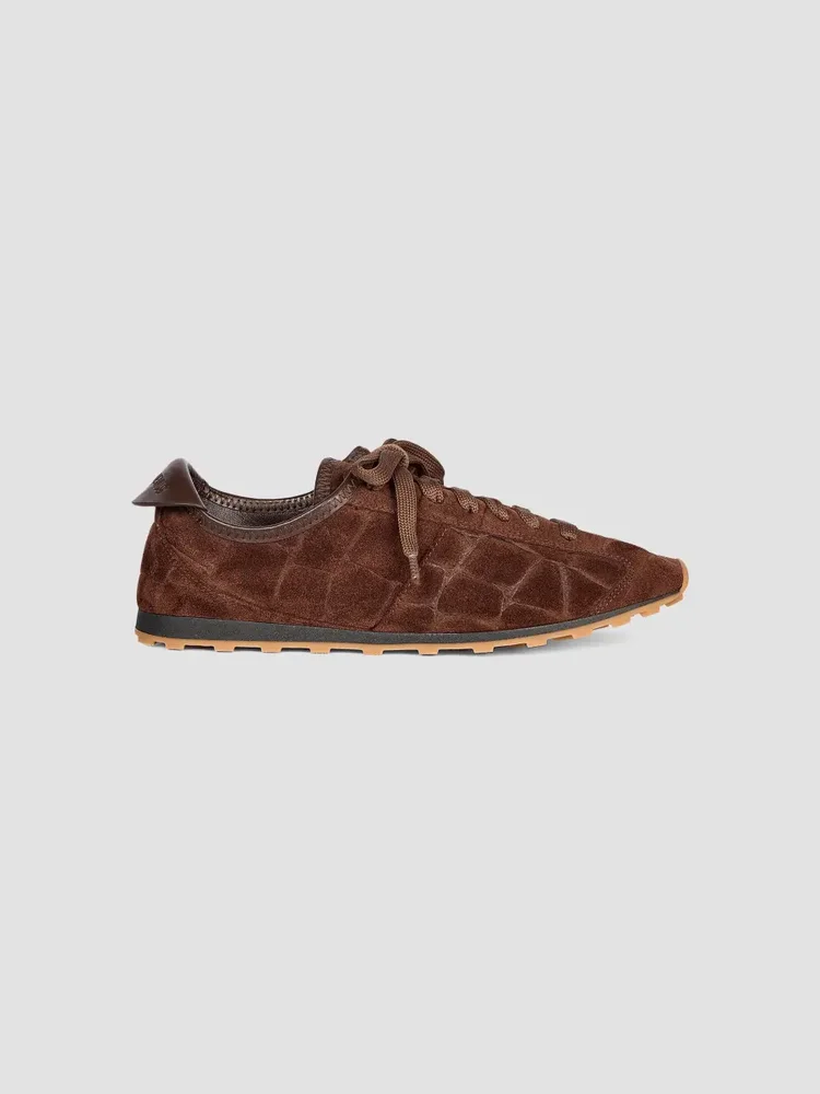 Jacquemus The Tennis Crocodile-Embossed Suede Sneakers