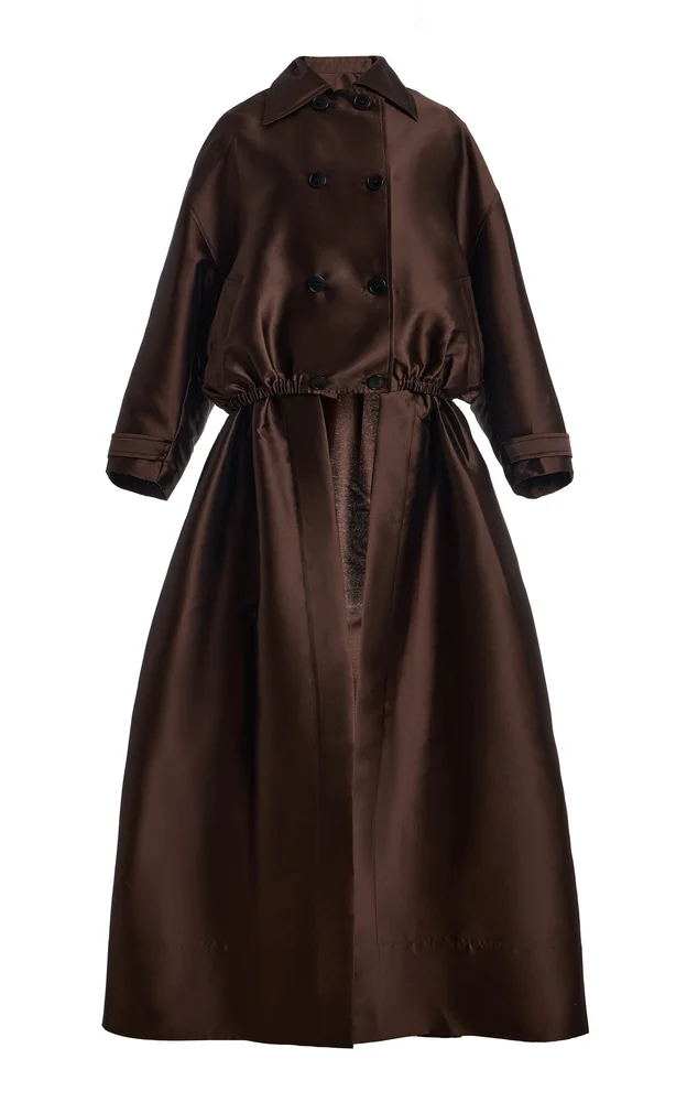 Convertible Satin Bomber Coat