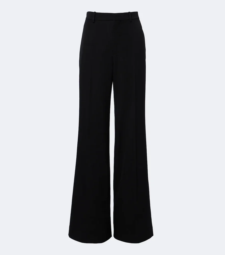 Virgin wool wide-leg pants