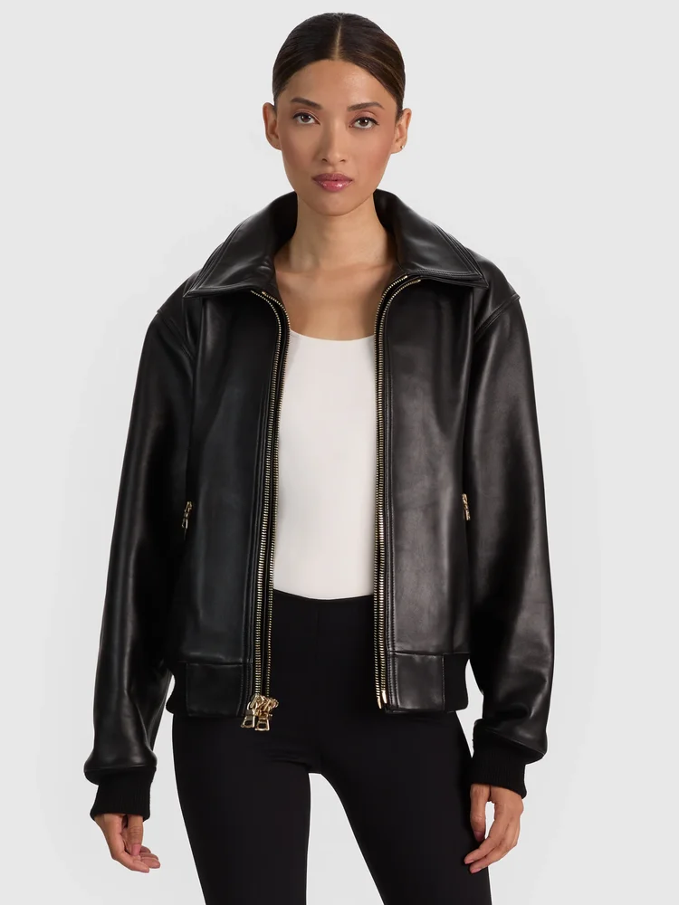 COLLINS DOUBLE LAYER LEATHER JACKET