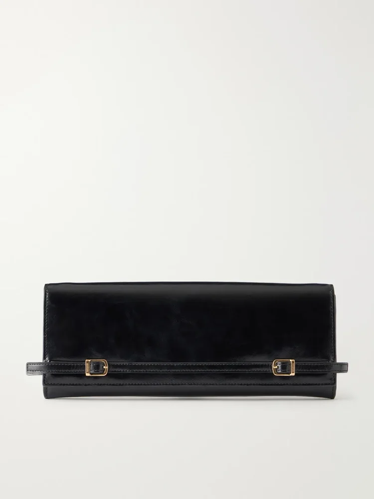 River East-West Moto leather clutch bag