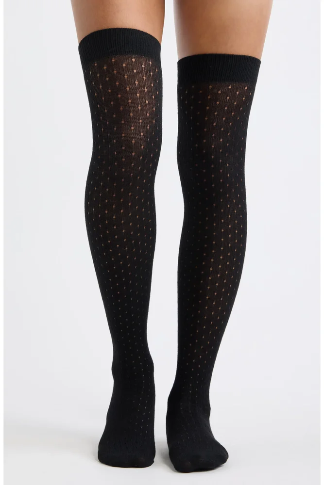 Pointelle Over the Knee Socks