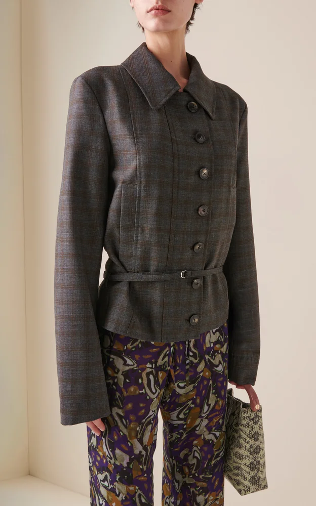 Valena Checked Wool Jacket