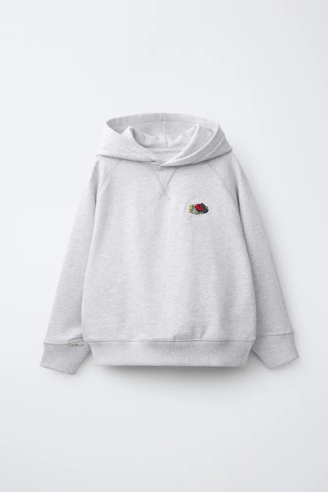 Fruit of the Loom Embroidered Hoodie (Gray Marl)