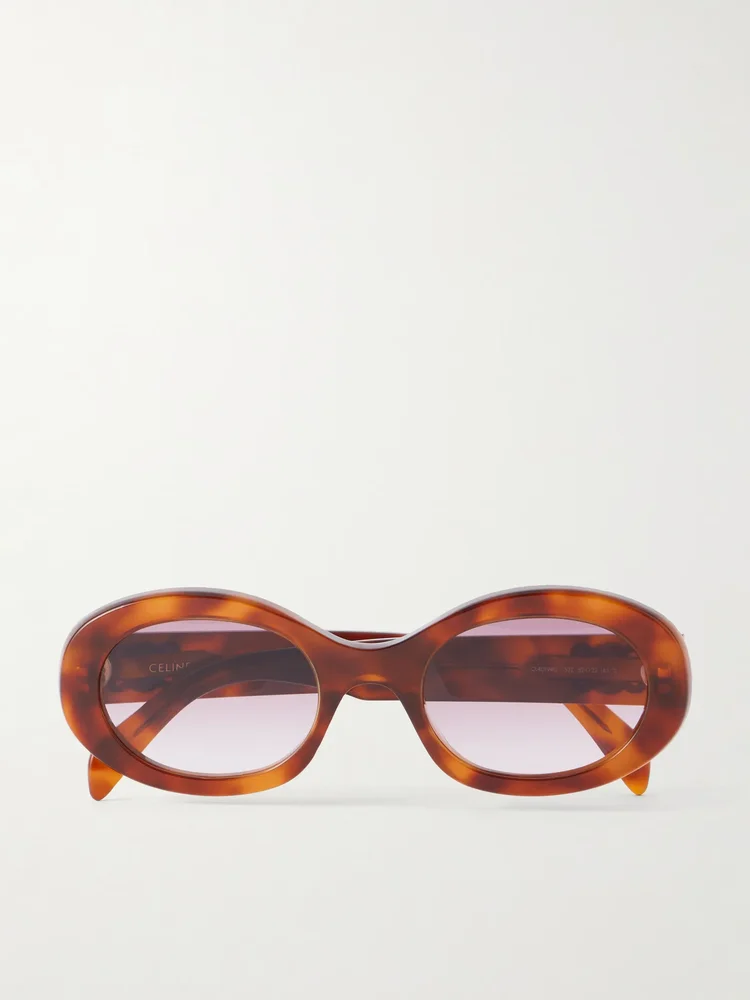 Triomphe oval-frame acetate sunglasses