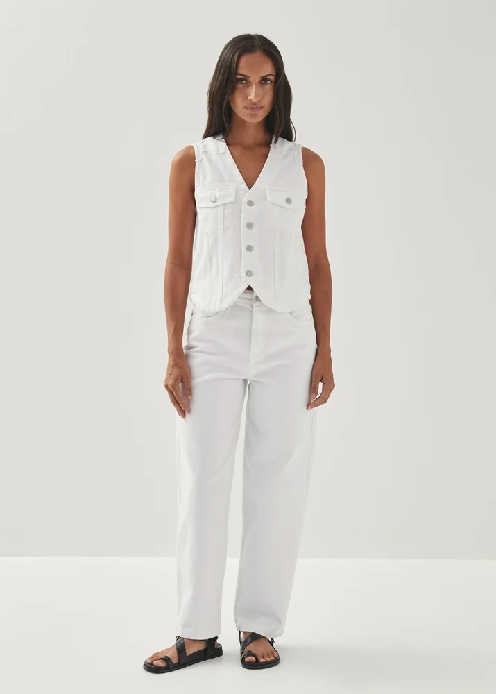 Lorenza White Denim Trousers