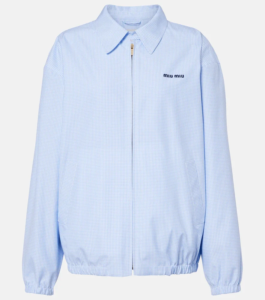 Logo gingham cotton blouson jacket