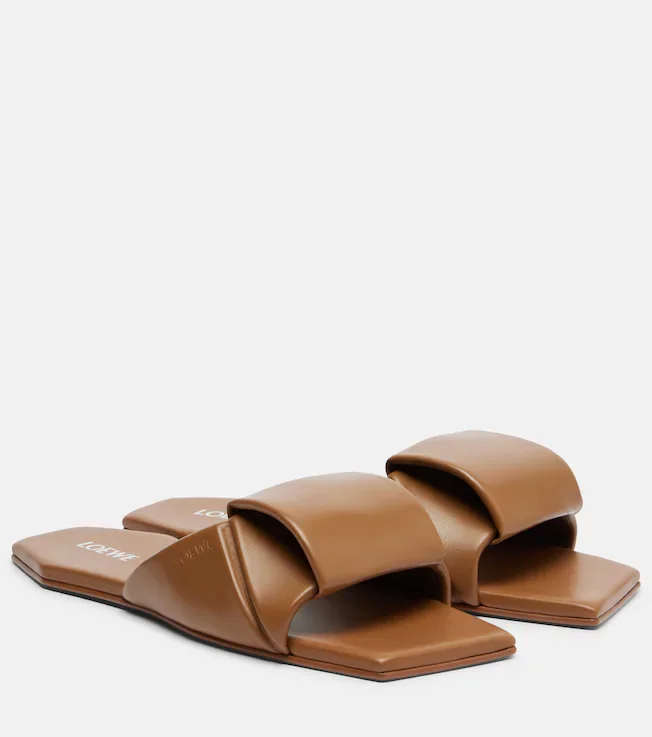 Origami leather slides
