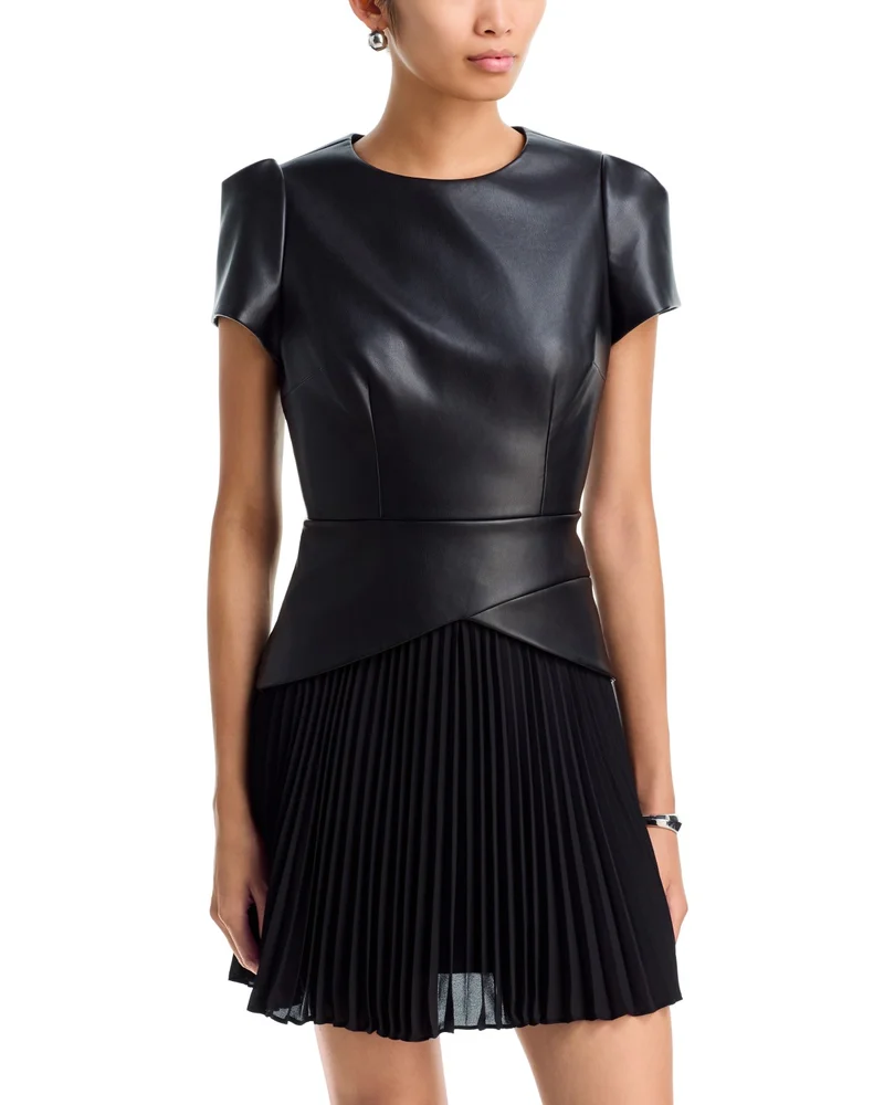 Haddy Faux Leather Mini Dress