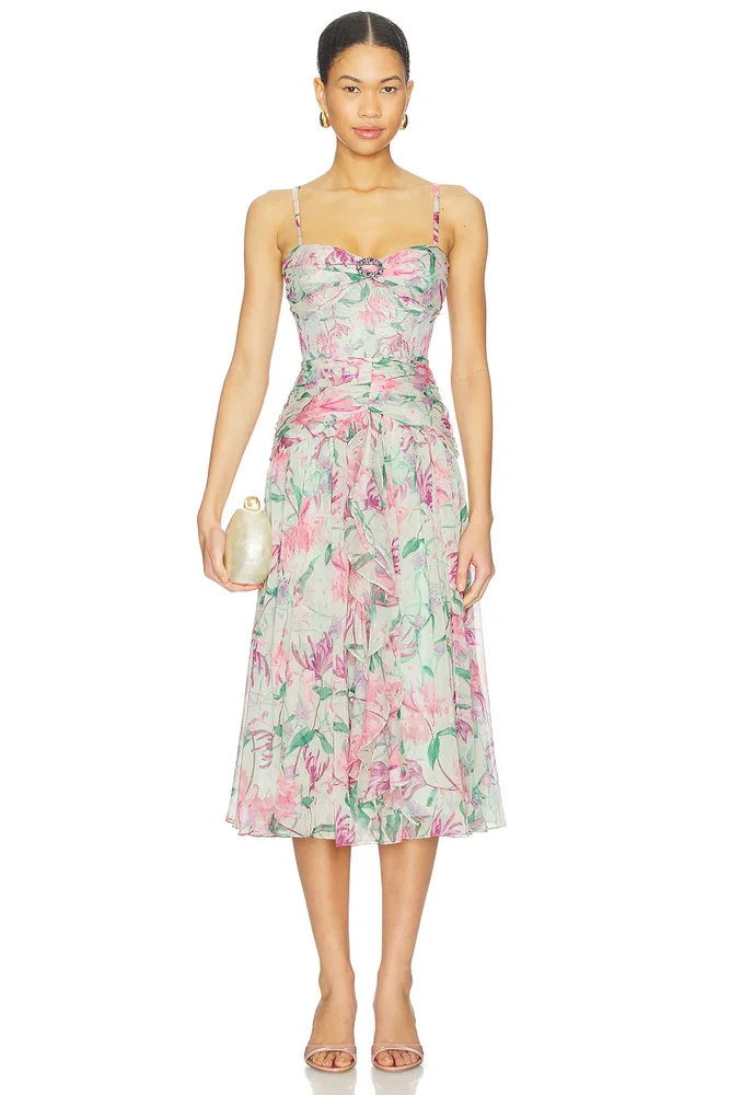 Saverico Midi Dress in Twill