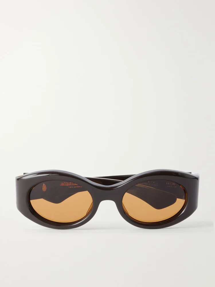 Gia oversized oval-frame acetate sunglasses