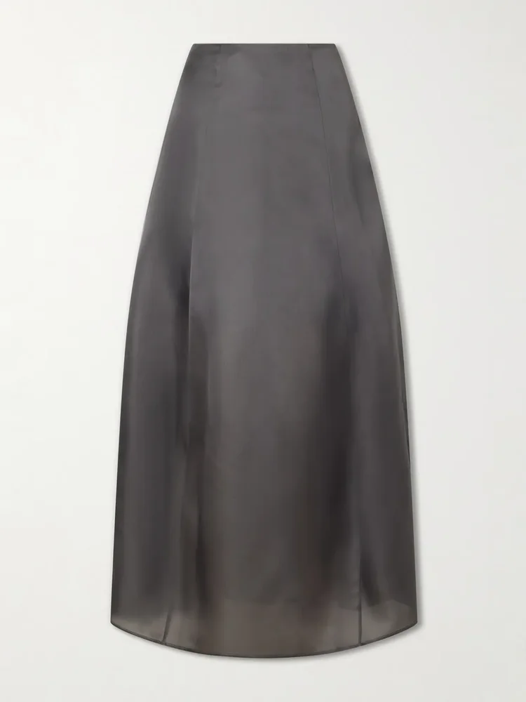 Cocoon silk-organza maxi skirt