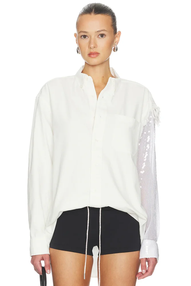 Deconstructed Sequin Oxford Shirt