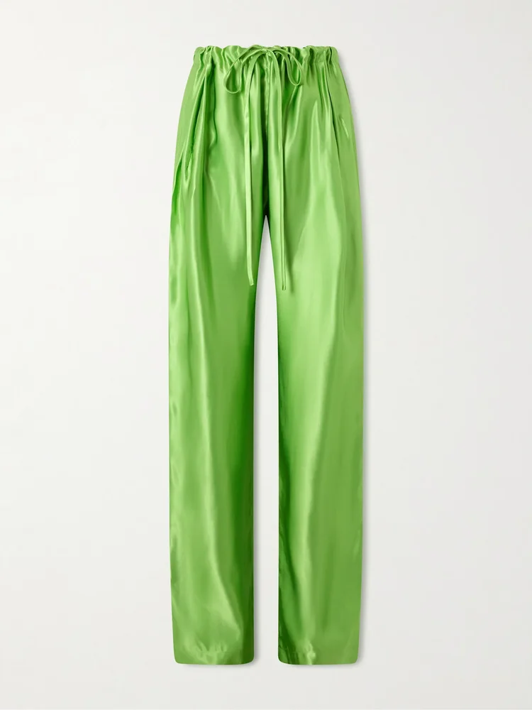 Rohen Satin Wide-Leg Pants
