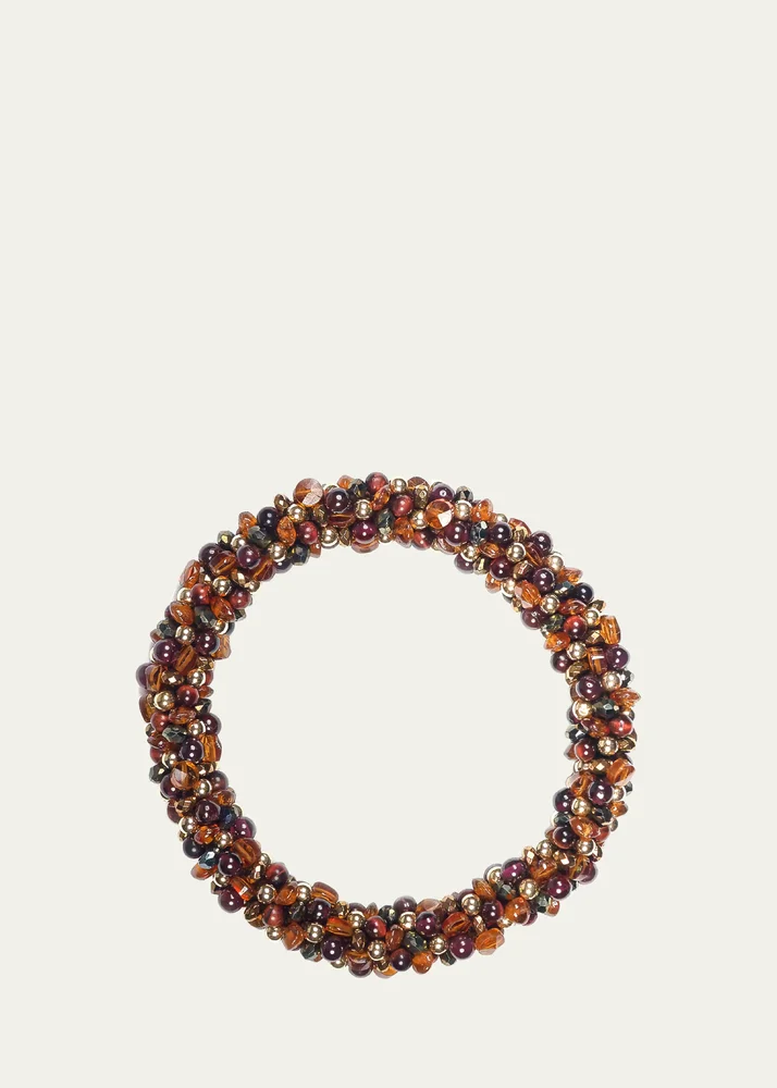 14K Yellow Gold Freshwater Pearl and Hessonite Isabel Bracelet