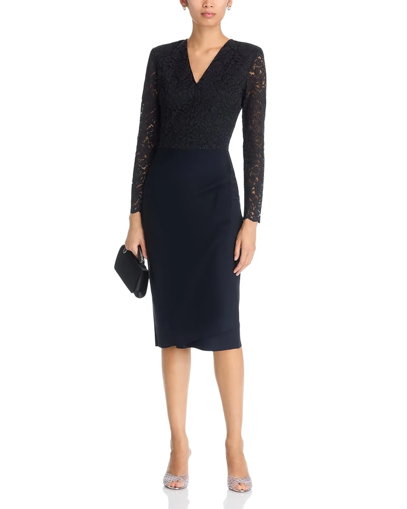 Maode Lace Bodice V Neck Dress