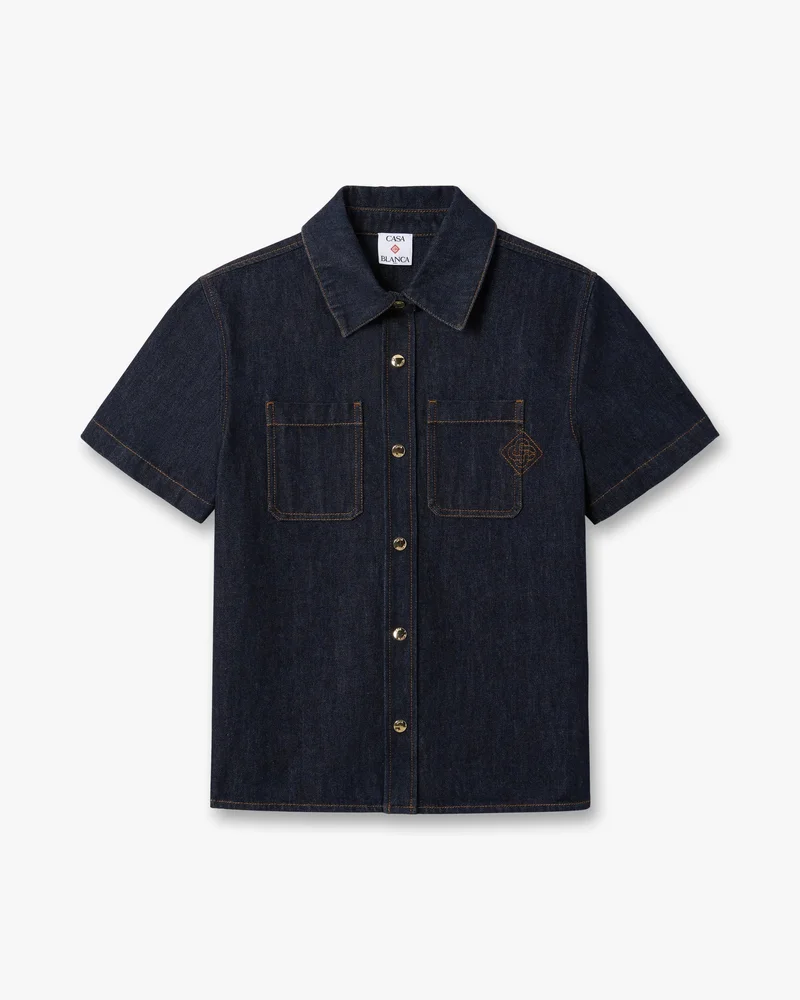 Indigo Raw Denim Short Sleeve Shirt