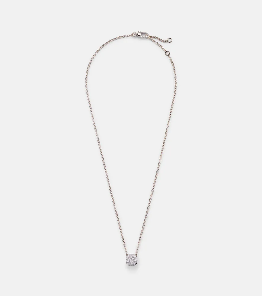 Nudo Solitaire 18kt rose and white gold necklace with diamonds
