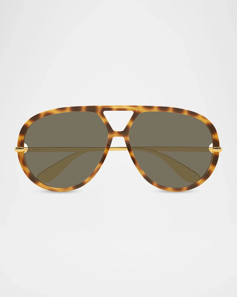63mm Acetate & Metal Aviator Sunglasses