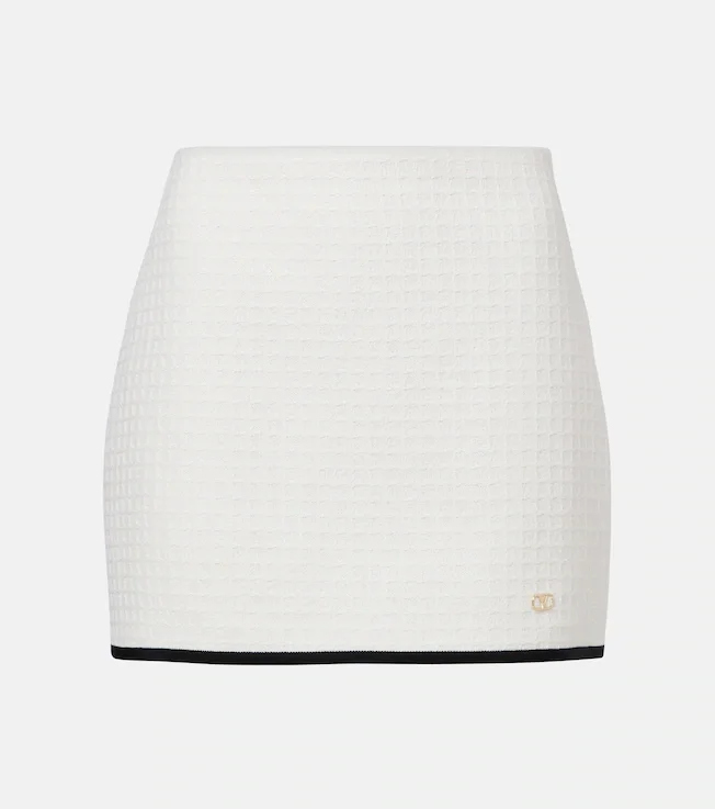 Cotton tweed miniskirt
