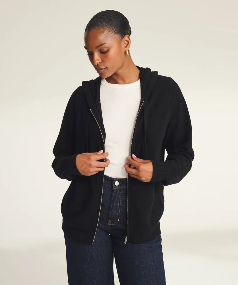 Cashmere Zip Up Hoodie