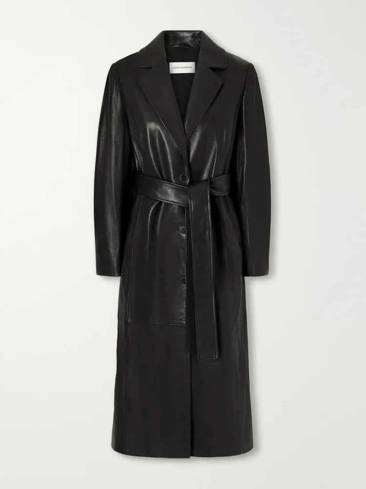 Camden belted leather coat