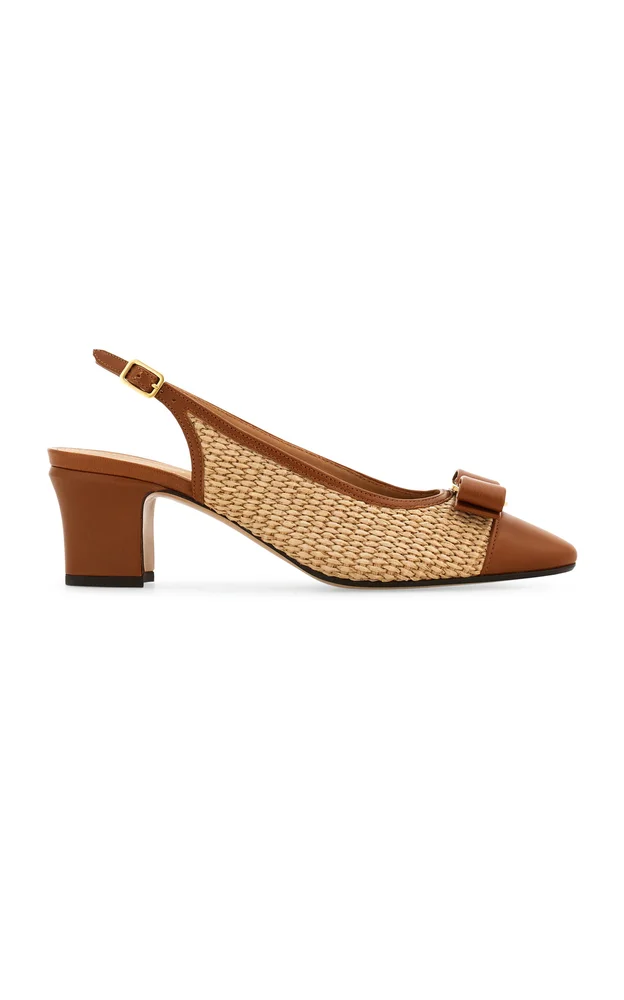 Vetty Raffia Slingback Pumps