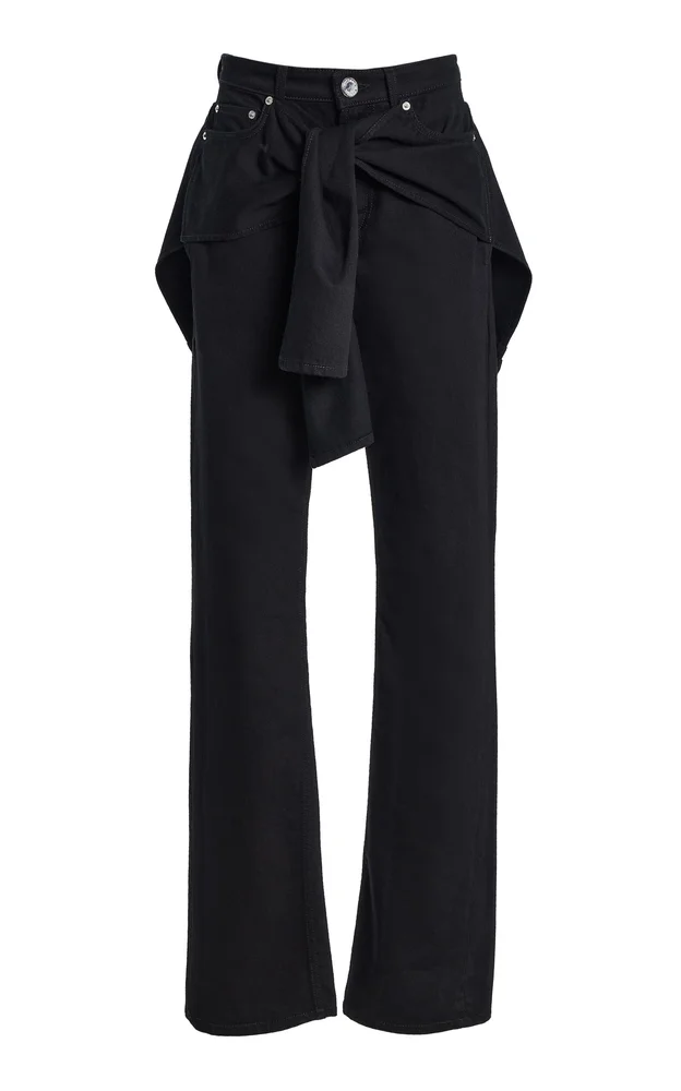 The Layton Tie-Detailed Rigid High-Rise Straight-Leg Jean