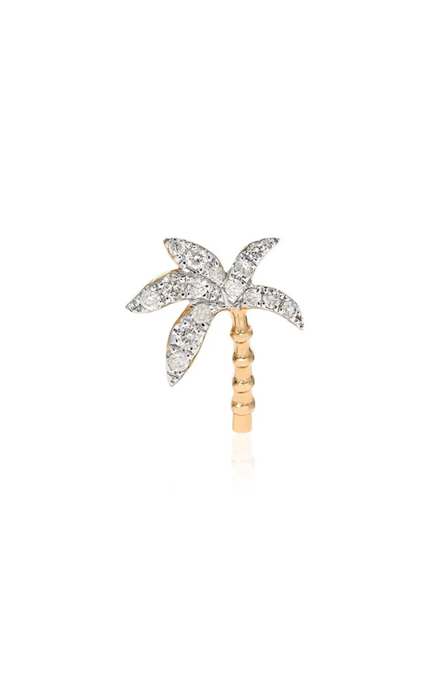 18K Gold Diamond Single Earring