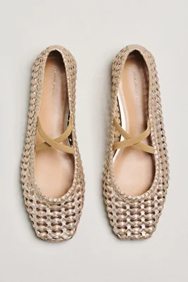 By Anthropologie Woven Leather Ballet Flats