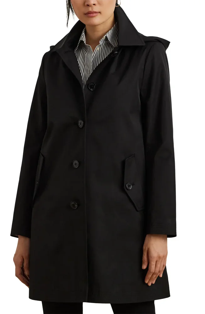 Balmacaan Hooded Raincoat