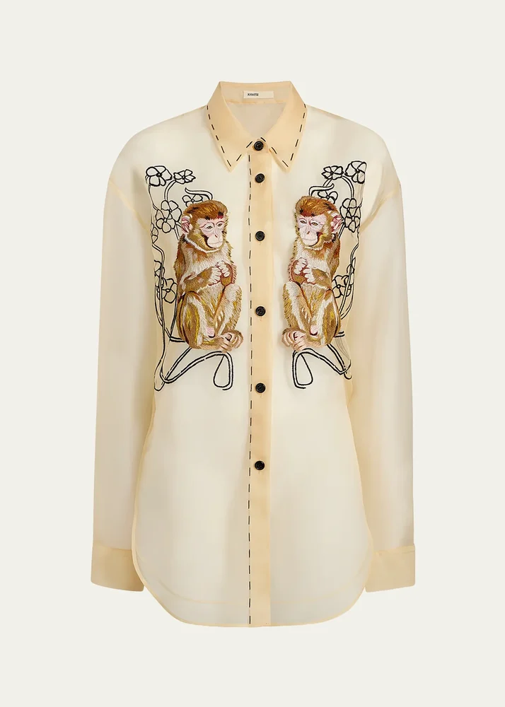 Goya Embroidered Silk Shirt